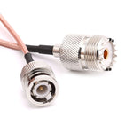 Cavo collegamento UHF SO239 femmina a BNC maschio 15 cm