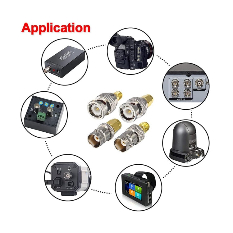 Adattatore coassiale RF 4 in 1 da BNC a SMA