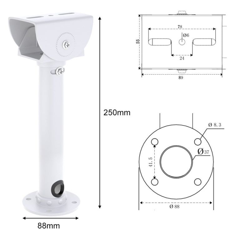 Staffa universale per telecamera CCTV in alluminio, ruotabile 25 cm - immagine 3