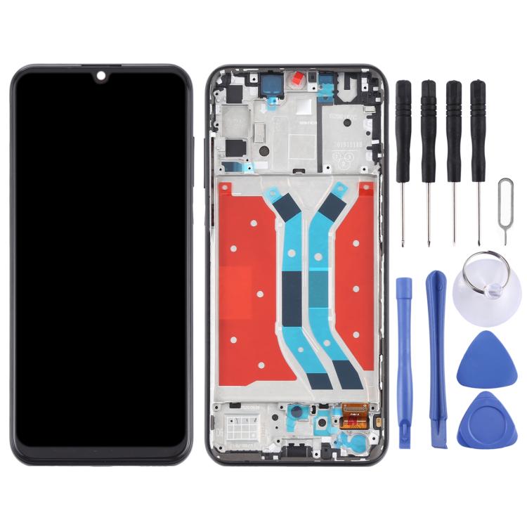 Schermo LCD con digitalizzatore e cornice per Huawei Y8p - immagine 2