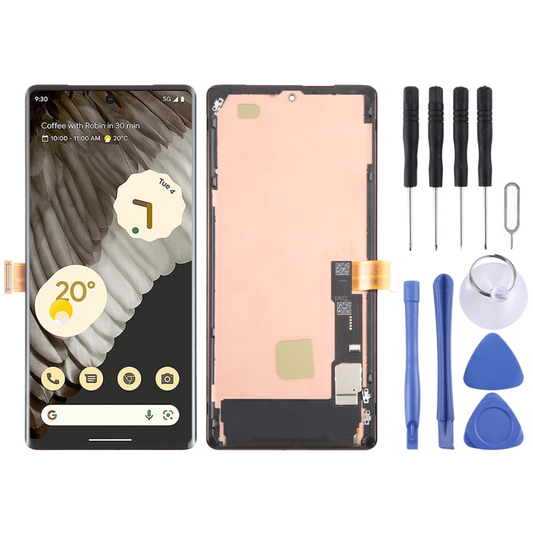 Display OLED con digitalizzatore touch e cornice per Google Pixel 7 Pro