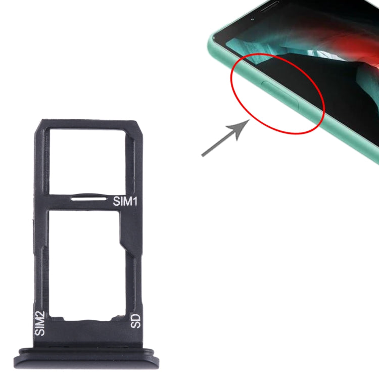 Vassoio SIM e MicroSD per Sony Xperia 10 II, nero o verde - immagine 4