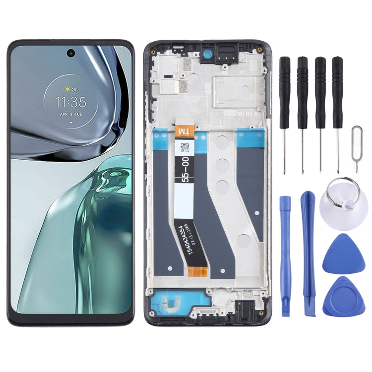 Schermo LCD con touch e cornice per Motorola Moto G62 India