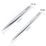 Pinzette a punta ispessite in acciaio inox 17cm