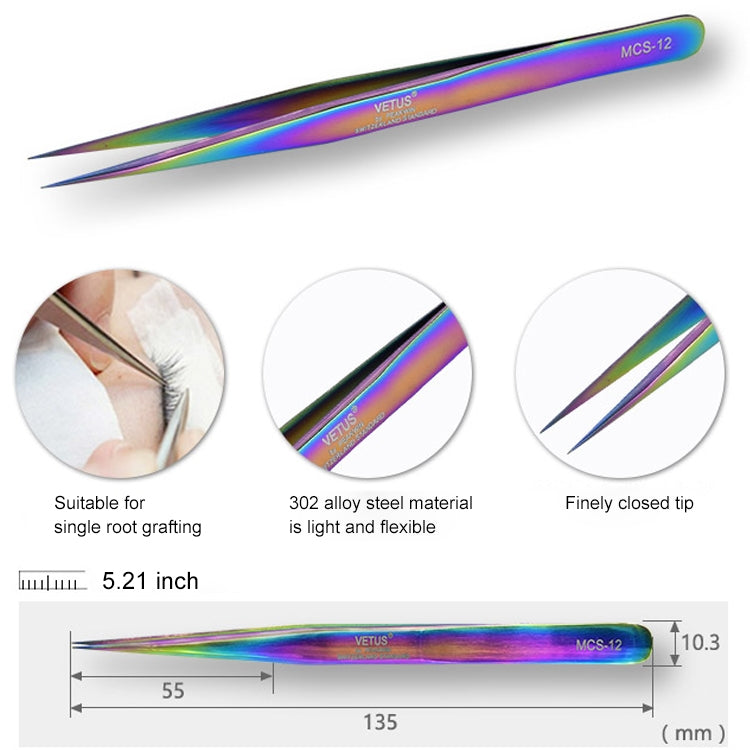 Pinzette Vetus MCS-12 colori brillanti 16cm