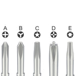 Cacciavite 5 in 1 con manico in alluminio antiscivolo