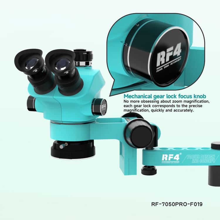 Microscopio telescopico universale RF4 RF7050PRO-FO19 con sollevamento e rotazione a 360 gradi e cuscinetto in silicone., RF7050PRO-FO19
