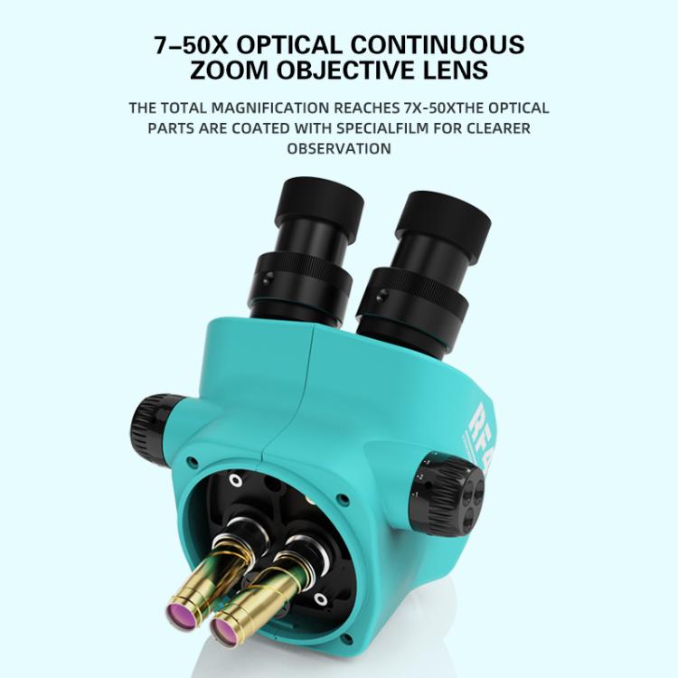Microscopio industriale stereoscopico binoculare ad alta definizione RF4 RF-7050TVW con zoom continuo e zoom continuo., RF4 RF-7050TVW