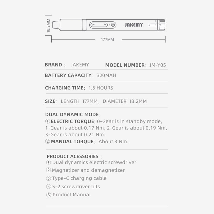 Cacciavite elettrico JAKEMY JM-Y05 USB-C 8 in 1 - immagine 4