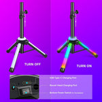 Stativo per casse acustiche con illuminazione LED RGB altezza massima180 cm ST-LED100