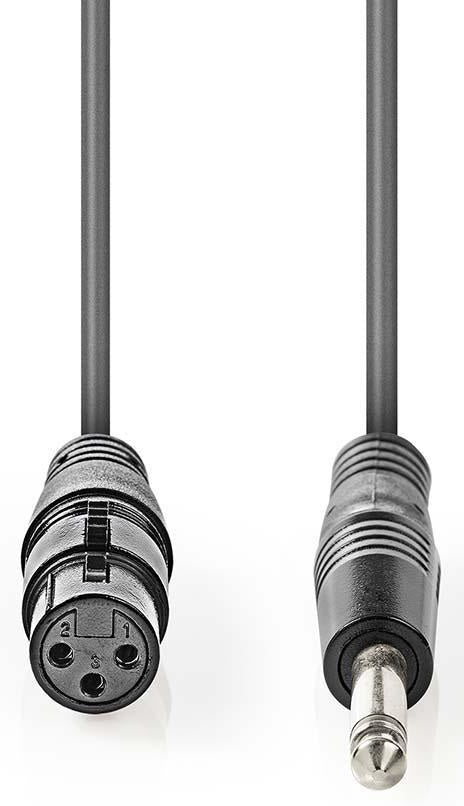 XLR Monocavo XLR 3p (F) - 6.35 mm Maschio 10.0 m Grigio Scuro COTG15120GY100 5412810295425 SX100
