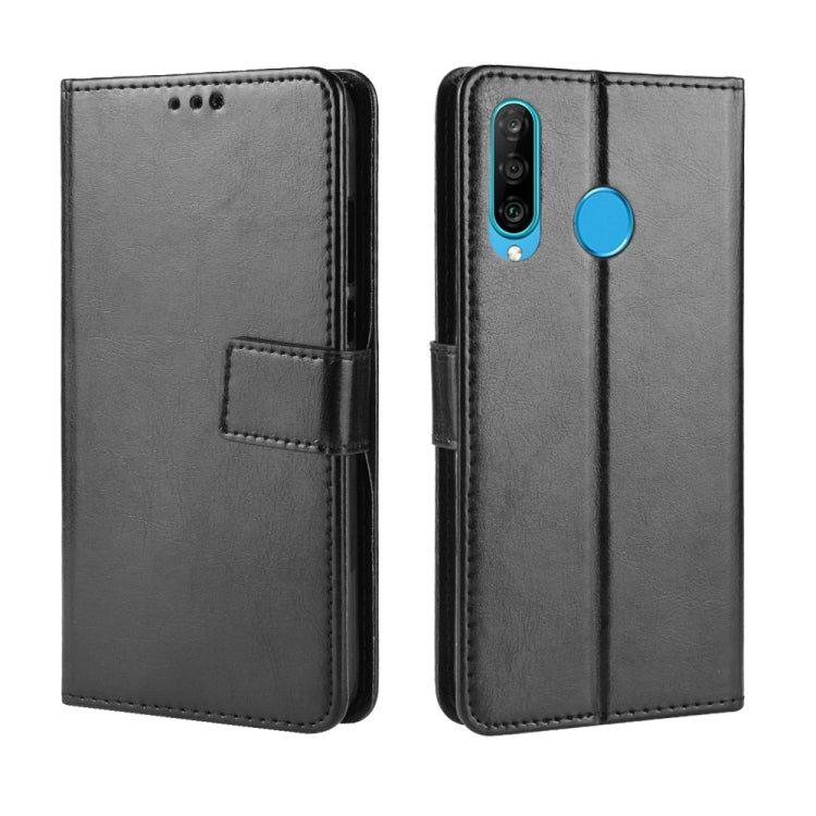 Custodia in pelle Flip orizzontale retrò Crazy Horse per Huawei Enjoy 9s (P Smart+ 2019), con supporto e slot per schede e cornice per foto
