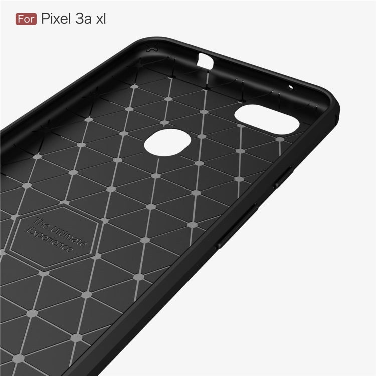 Custodia in TPU in fibra di carbonio con trama spazzolata per Google Pixel 3a XL, For Google Pixel 3a XL, Google Pixel 3a XL