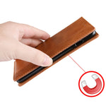 Custodia in pelle a vibrazione orizzontale con struttura retrò Crazy Horse con fibbia magnetica per Motorola One Vision, con supporto, slot per schede e cornice per foto, For MOTO One Vision