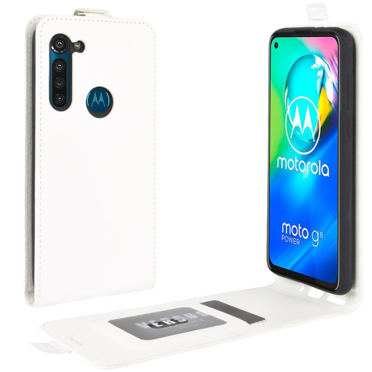 Per Motorola Moto G8 Power R64 Texture Custodia protettiva in pelle a vibrazione verticale singola con slot per schede e cornice per foto, For Motorola Moto G8 Power