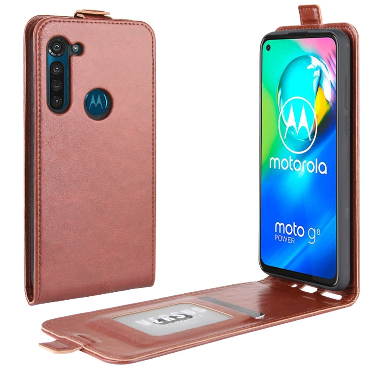 Per Motorola Moto G8 Power R64 Texture Custodia protettiva in pelle a vibrazione verticale singola con slot per schede e cornice per foto, For Motorola Moto G8 Power