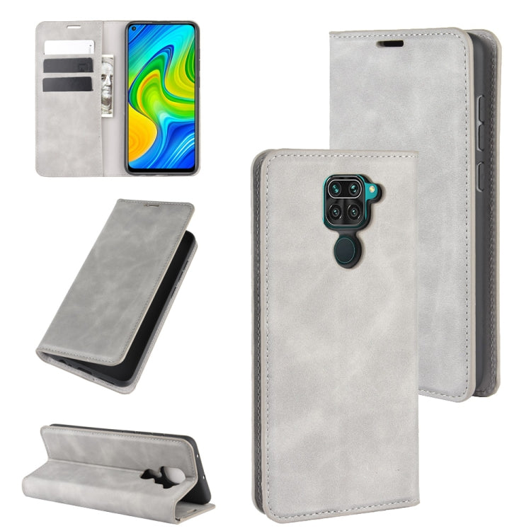 Per Xiaomi Redmi Note 9/10X 4G Custodia in pelle con ventosa magnetica per affari retro-pelle con supporto e slot per schede e portafoglio, For Redmi Note 9 4G