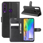 Per Huawei Y6p Litchi Texture Custodia protettiva a vibrazione orizzontale con supporto e slot per schede e portafoglio, For Huawei Y6p