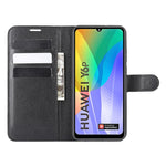 Per Huawei Y6p Litchi Texture Custodia protettiva a vibrazione orizzontale con supporto e slot per schede e portafoglio, For Huawei Y6p