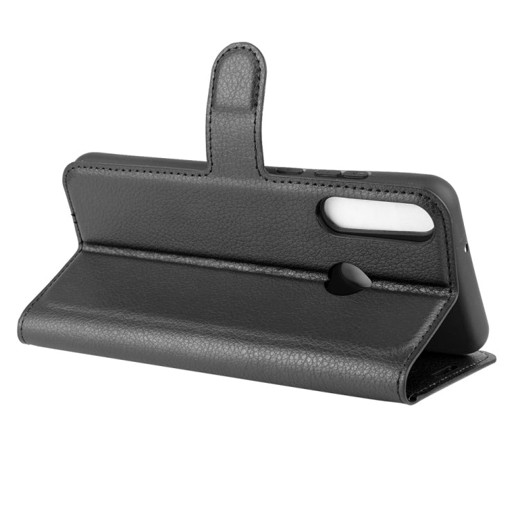 Per Huawei Y6p Litchi Texture Custodia protettiva a vibrazione orizzontale con supporto e slot per schede e portafoglio, For Huawei Y6p
