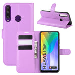 Per Huawei Y6p Litchi Texture Custodia protettiva a vibrazione orizzontale con supporto e slot per schede e portafoglio, For Huawei Y6p
