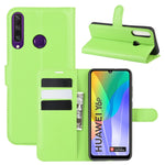 Per Huawei Y6p Litchi Texture Custodia protettiva a vibrazione orizzontale con supporto e slot per schede e portafoglio, For Huawei Y6p