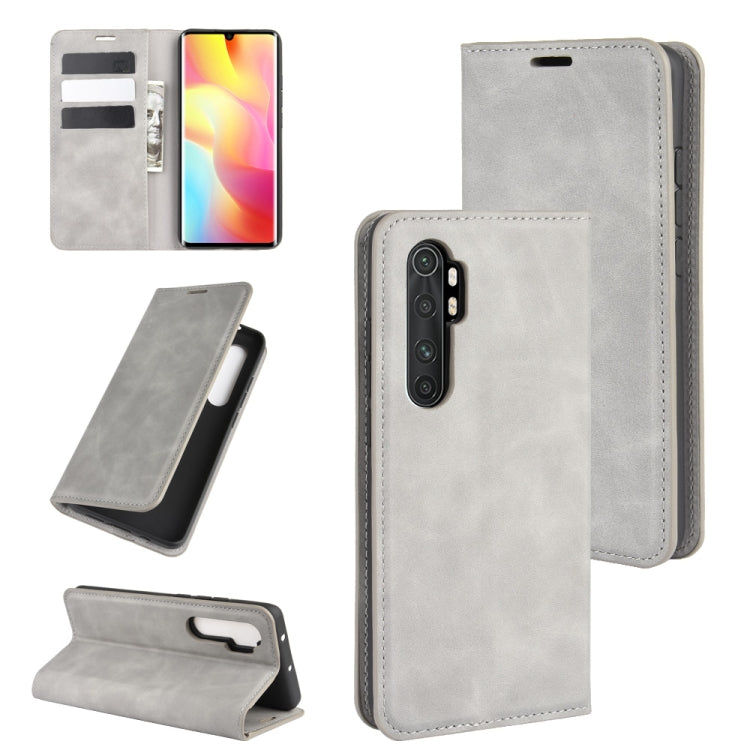 Per Xiaomi Mi Note 10 Lite Custodia in pelle con ventosa magnetica per affari con pelle retrò con supporto e slot per carte e portafoglio, For Xiaomi Mi Note 10 Lite