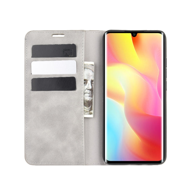 Per Xiaomi Mi Note 10 Lite Custodia in pelle con ventosa magnetica per affari con pelle retrò con supporto e slot per carte e portafoglio, For Xiaomi Mi Note 10 Lite