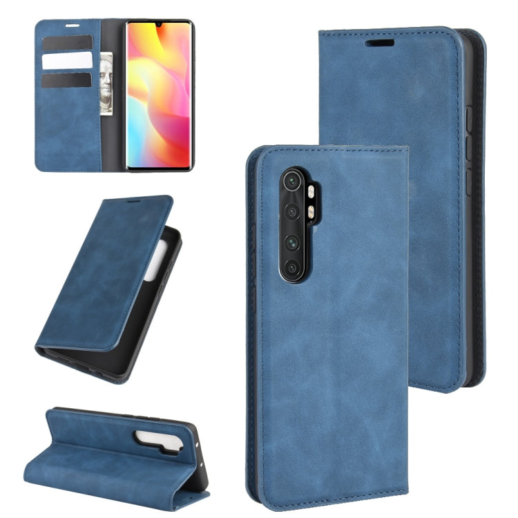 Per Xiaomi Mi Note 10 Lite Custodia in pelle con ventosa magnetica per affari con pelle retrò con supporto e slot per carte e portafoglio, For Xiaomi Mi Note 10 Lite