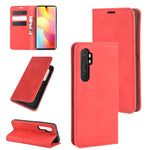 Per Xiaomi Mi Note 10 Lite Custodia in pelle con ventosa magnetica per affari con pelle retrò con supporto e slot per carte e portafoglio, For Xiaomi Mi Note 10 Lite