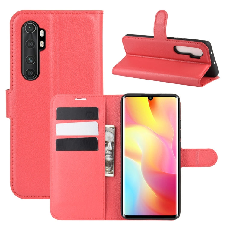 Per Xiaomi Mi Note 10 Lite Litchi Texture Custodia protettiva a vibrazione orizzontale con supporto e slot per schede e portafoglio, For Xiaomi Mi Note 10 Lite