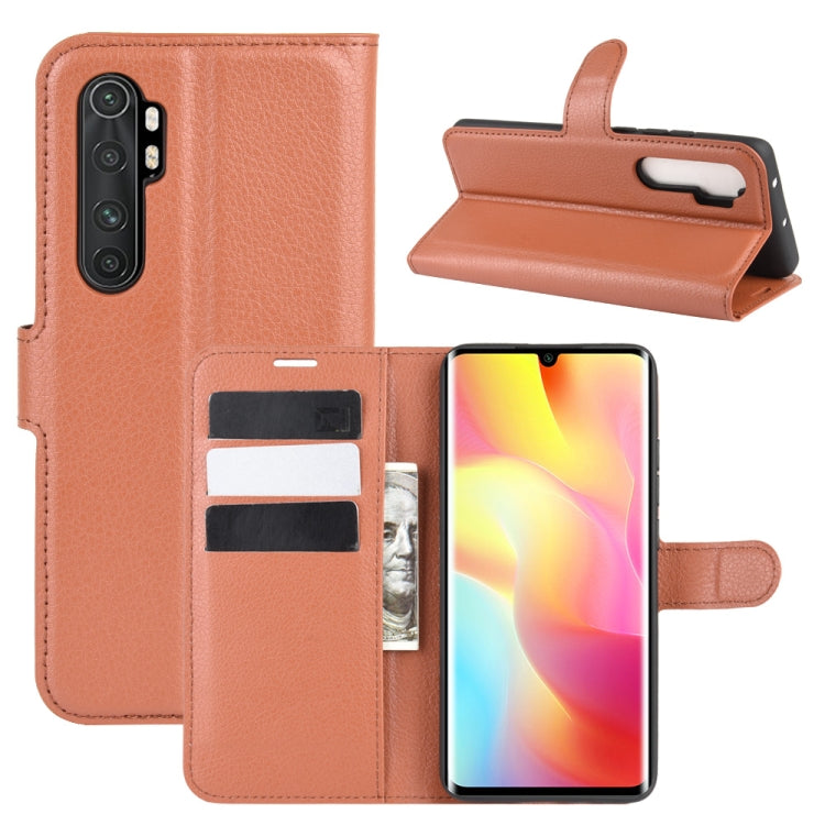 Per Xiaomi Mi Note 10 Lite Litchi Texture Custodia protettiva a vibrazione orizzontale con supporto e slot per schede e portafoglio, For Xiaomi Mi Note 10 Lite