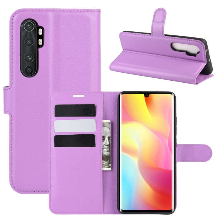 Per Xiaomi Mi Note 10 Lite Litchi Texture Custodia protettiva a vibrazione orizzontale con supporto e slot per schede e portafoglio, For Xiaomi Mi Note 10 Lite