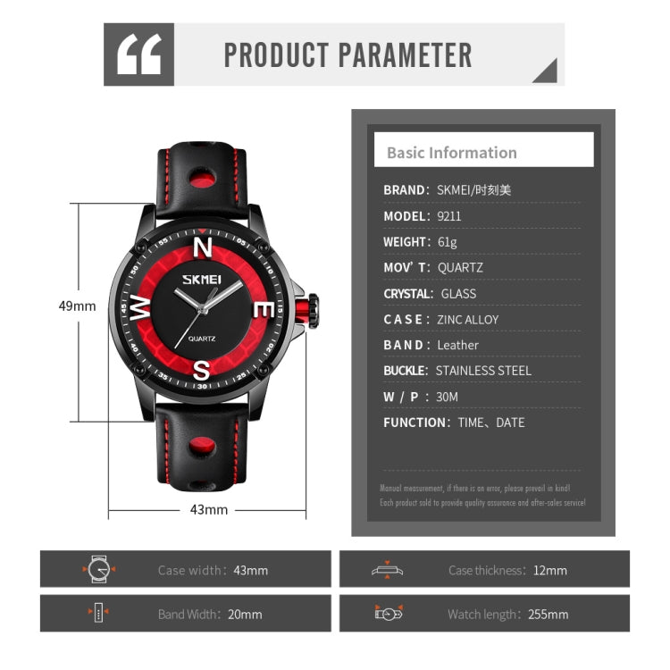 Orologio uomo SKMEI 9211 al quarzo luminoso 30M