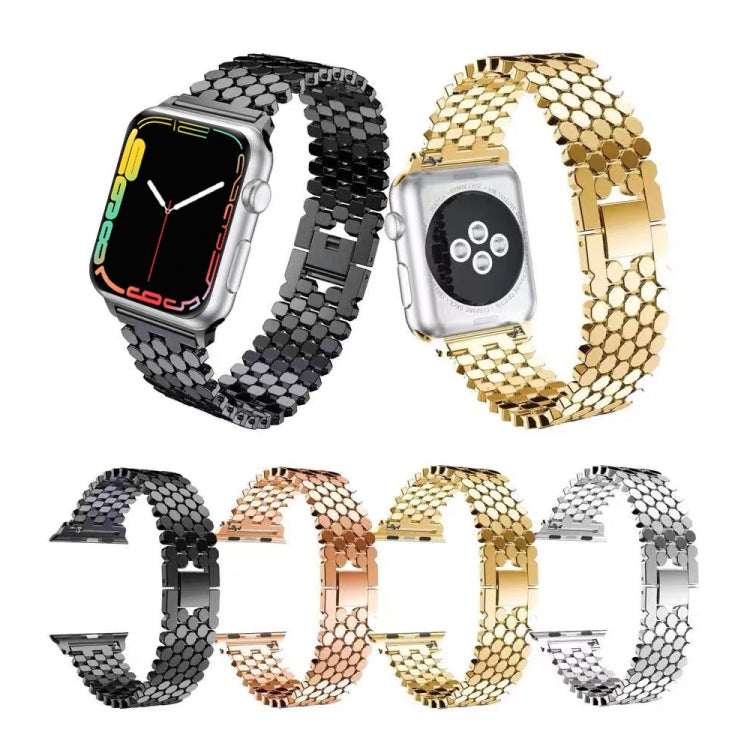 Per Apple Watch Series 5 & 4 44mm / 3 & 2 & 1 42mm Cinturino cinturino in acciaio inossidabile a nido d'ape, For Apple Watch Series 5 & 4 44mm