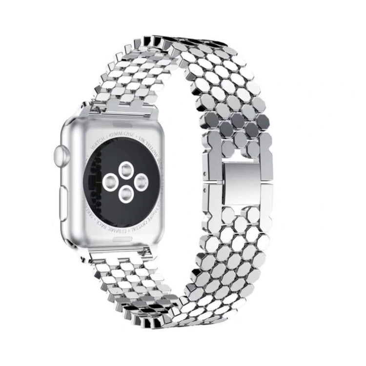 Per Apple Watch Series 5 & 4 44mm / 3 & 2 & 1 42mm Cinturino cinturino in acciaio inossidabile a nido d'ape, For Apple Watch Series 5 & 4 44mm