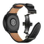 22mm Per Huawei Watch GT2e / GT2 46mm Cinturino con fibbia a farfalla in pelle Bottone nero