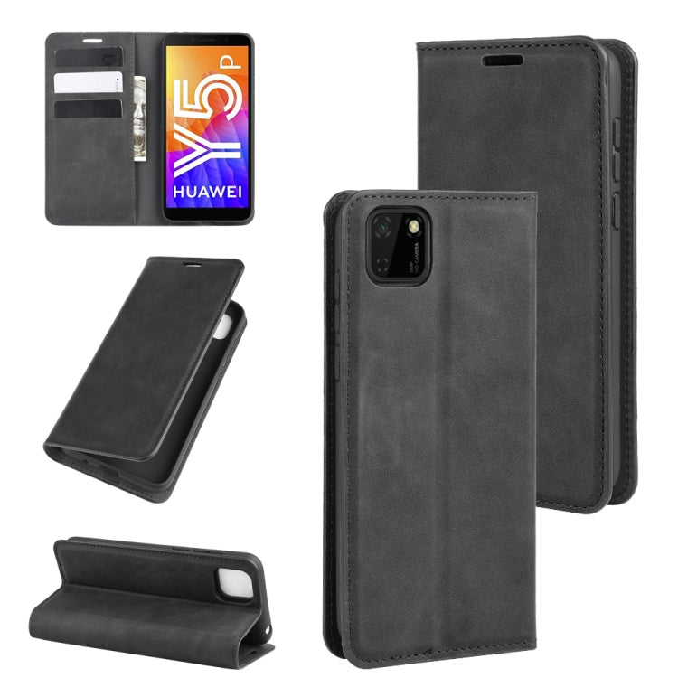 Per Huawei Y5p/Honor 9SCustodia in pelle con ventosa magnetica da lavoro retro-skin con supporto e slot per carte e portafoglio, For Huawei Y5p