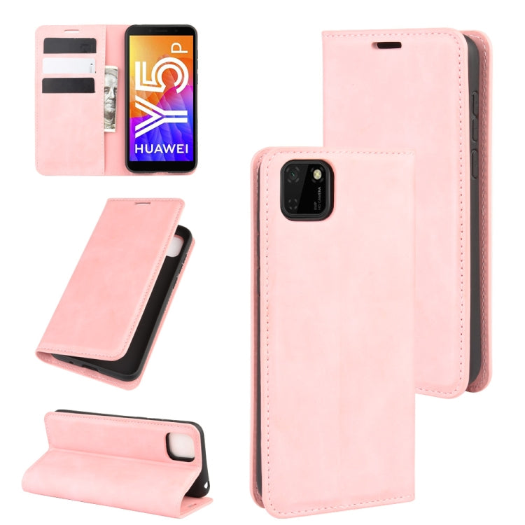 Per Huawei Y5p/Honor 9SCustodia in pelle con ventosa magnetica da lavoro retro-skin con supporto e slot per carte e portafoglio, For Huawei Y5p