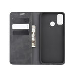 Per Huawei Honor 9X lite Custodia in pelle con ventosa magnetica per affari con pelle retrò con supporto e slot per schede e portafoglio, For Huawei Honor 9X Lite