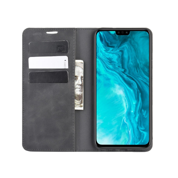 Per Huawei Honor 9X lite Custodia in pelle con ventosa magnetica per affari con pelle retrò con supporto e slot per schede e portafoglio, For Huawei Honor 9X Lite