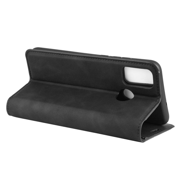 Per Huawei Honor 9X lite Custodia in pelle con ventosa magnetica per affari con pelle retrò con supporto e slot per schede e portafoglio, For Huawei Honor 9X Lite