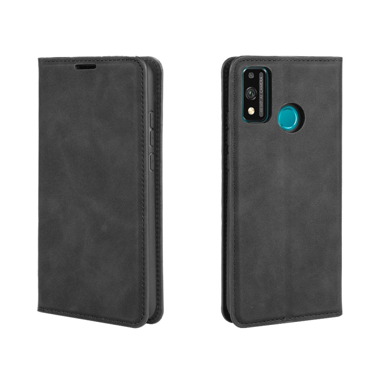 Per Huawei Honor 9X lite Custodia in pelle con ventosa magnetica per affari con pelle retrò con supporto e slot per schede e portafoglio, For Huawei Honor 9X Lite