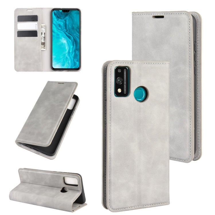Per Huawei Honor 9X lite Custodia in pelle con ventosa magnetica per affari con pelle retrò con supporto e slot per schede e portafoglio, For Huawei Honor 9X Lite