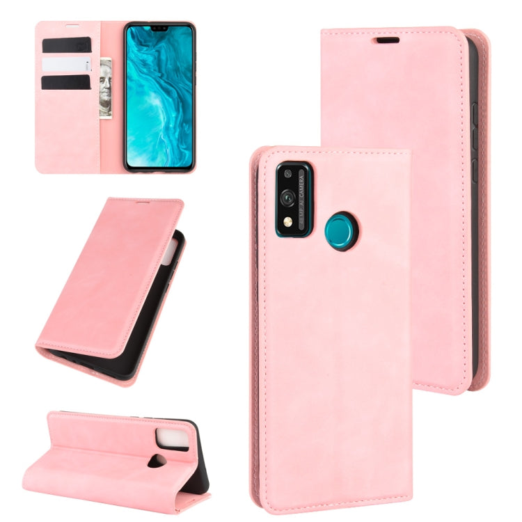 Per Huawei Honor 9X lite Custodia in pelle con ventosa magnetica per affari con pelle retrò con supporto e slot per schede e portafoglio, For Huawei Honor 9X Lite