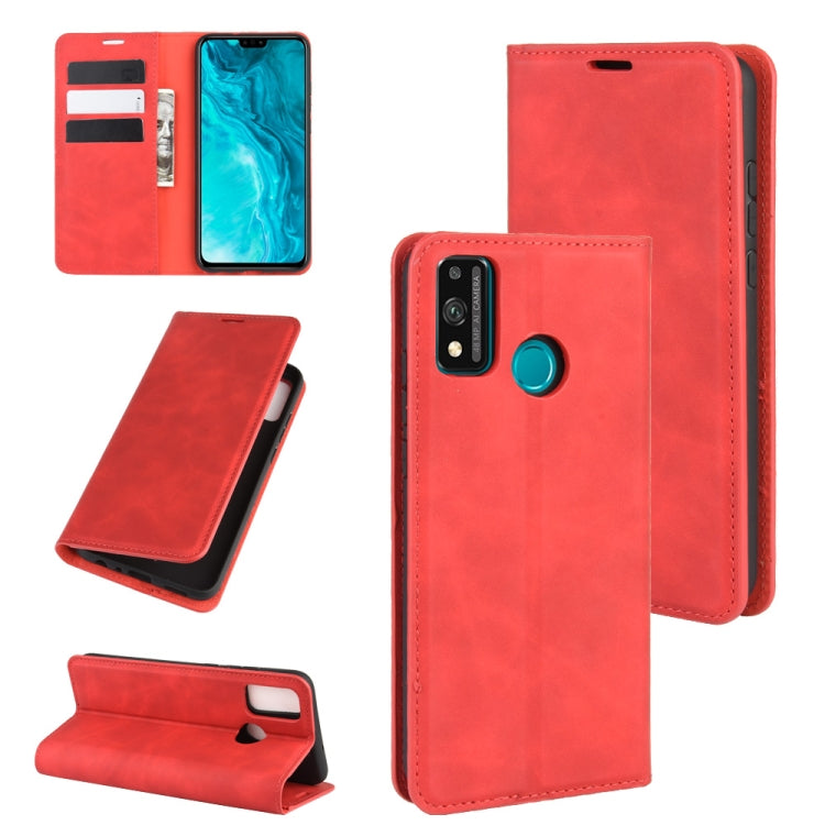Per Huawei Honor 9X lite Custodia in pelle con ventosa magnetica per affari con pelle retrò con supporto e slot per schede e portafoglio, For Huawei Honor 9X Lite
