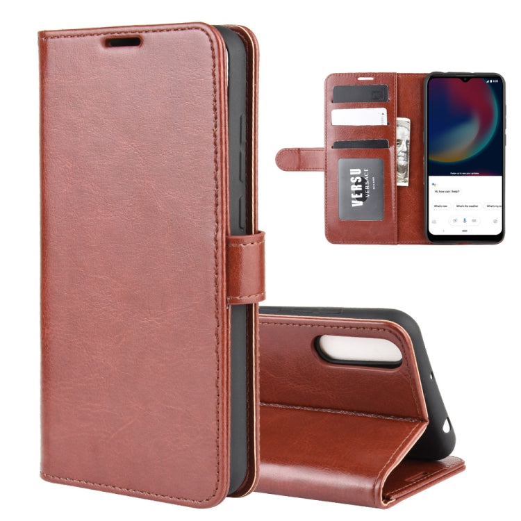 Per Wiko view 4/4 lite R64 Texture Custodia protettiva a vibrazione orizzontale singola con supporto e slot per schede e portafoglio e cornice per foto, For Wiko view 4/ 4 lite