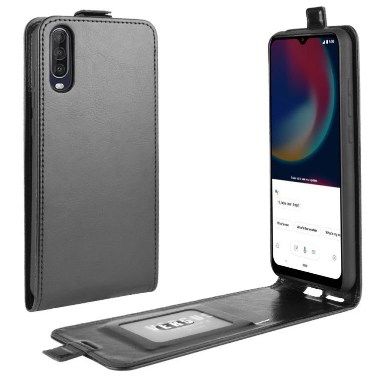 Per Wiko view 4/4 lite R64 Texture Custodia protettiva in pelle a vibrazione verticale singola con slot per schede e cornice per foto, For Wiko view 4/ 4 lite
