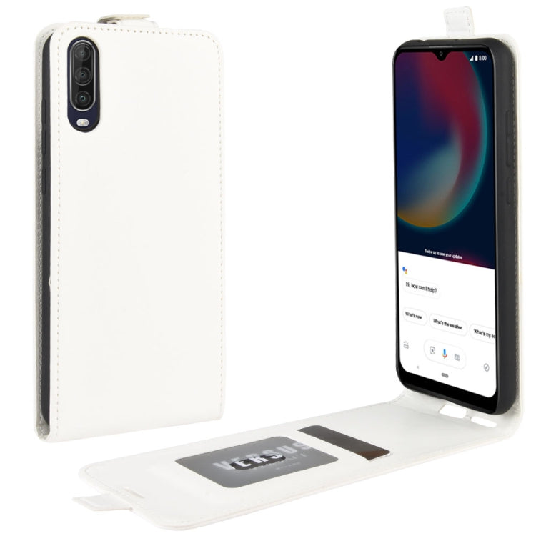 Per Wiko view 4/4 lite R64 Texture Custodia protettiva in pelle a vibrazione verticale singola con slot per schede e cornice per foto, For Wiko view 4/ 4 lite