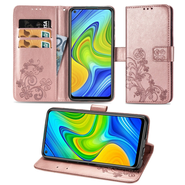 Lucky Clover Custodia in pelle con motivo a fiori pressati con supporto e fessure per carte, portafoglio e cinturino da polso, For Huawei P Smart 2020, For Huawei Y5P 2020 & Honor 9S, For Xiaomi Mi 10 Lite 5G, Fo Redmi 10X / Note 9, For LG K41S        ...
